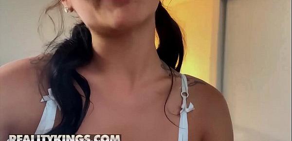  Cute Babe (Ryan Reid) With Small Natural Drilled By a Big Cock Gets Cum On Her Cute Face - RealityKings